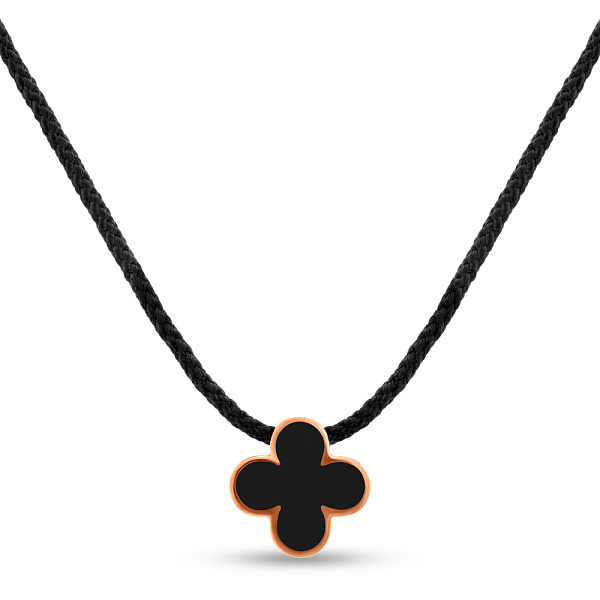 Ювелірний шнурок з золотим замком і підвіскою з емаллю (арт. 360241еч) – зображення 1