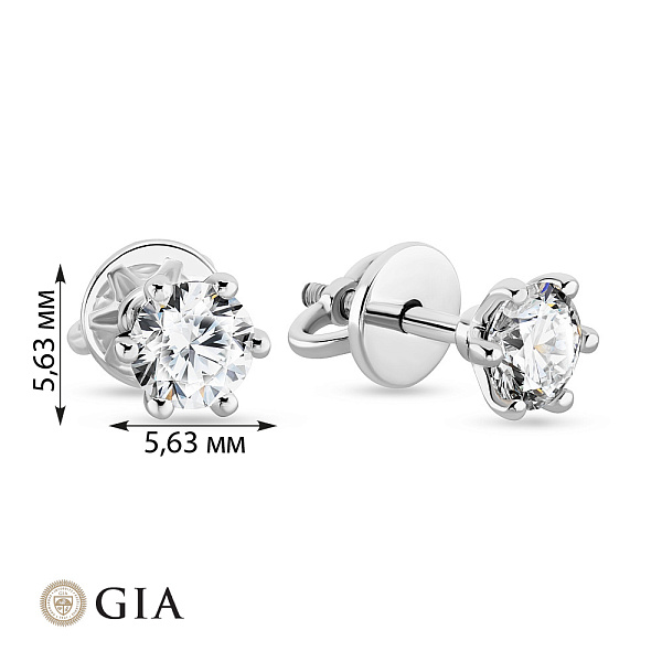 Золотые пусеты с бриллиантами (арт. Т01116309036б) – изображение 3