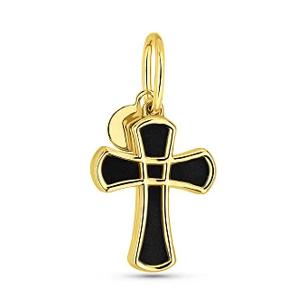 Золотий хрестик Francelli з оніксом (арт. 424943/1жо)