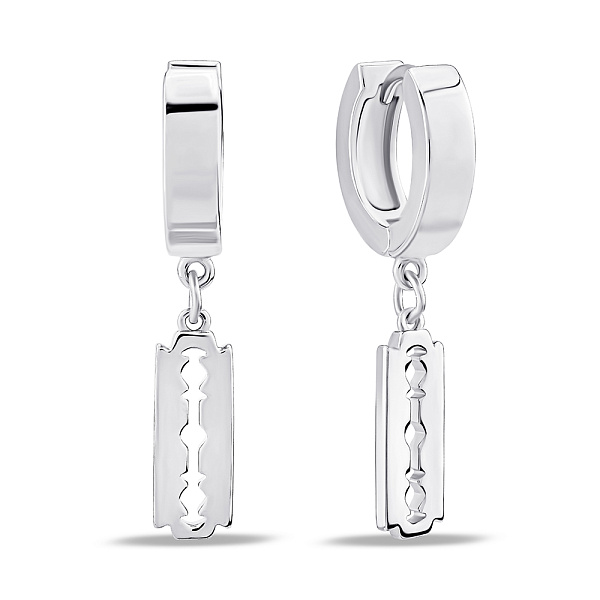 Серебряные серьги Лезвие без камней (арт. 7502/9697/10) – изображение 1