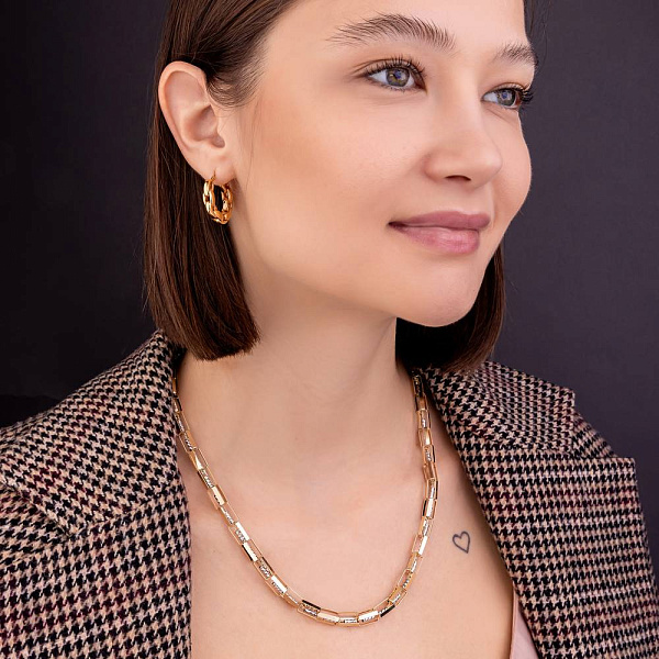 Золотые серьги-кольца Francelli в желтом цвете металла (арт. 109767/20ж) – изображение 4