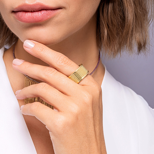 Широкое кольцо Francelli из желтого золота (арт. 140971ж) – изображение 2