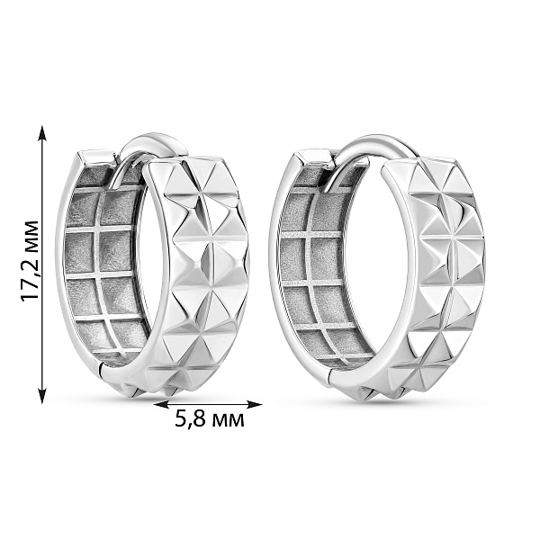 Серьги кольца из белого золота (арт. 111403б) – изображение 4