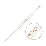 Фото Золотой браслет на ногу Бесконечность (арт. 325652ан)