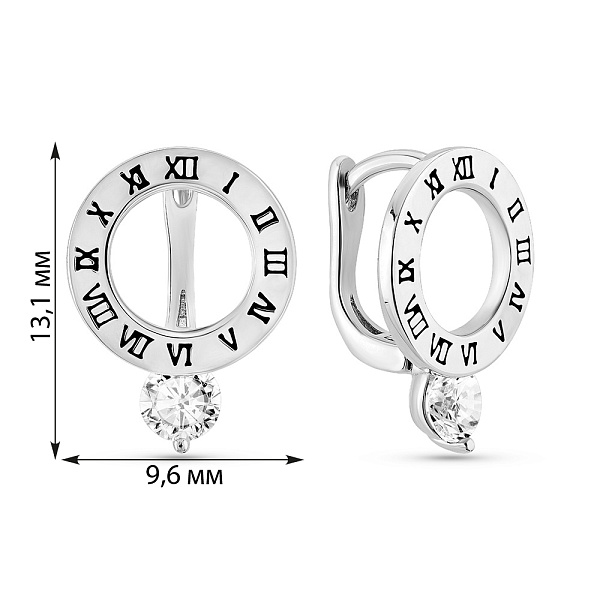 Серебряные серьги с фианитами (арт. 7502/9876) – изображение 2