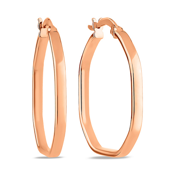 Серьги из красного золота без камней (арт. 1091154/25) – изображение 1