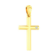 Золота підвіска-хрестик з фіанітом (арт. 440637ж)
