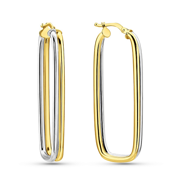 Сережки из желтого и белого золота (арт. 1091631/45жб) – изображение 1