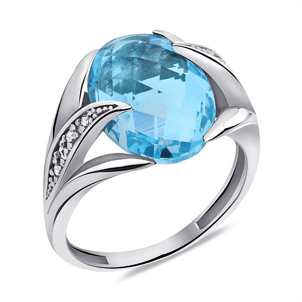 Кольцо из серебра с топазом (арт. 7501/2297Пг) – изображение 1