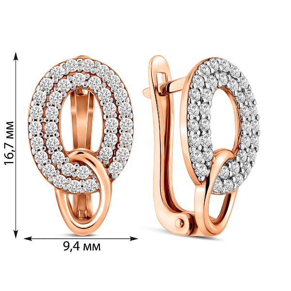 Золотые серьги с фианитами (арт. 110325) – изображение 3