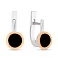 Серьги из серебра с ониксом и золотой накладкой (арт. 7202/637осп) – изображение 1