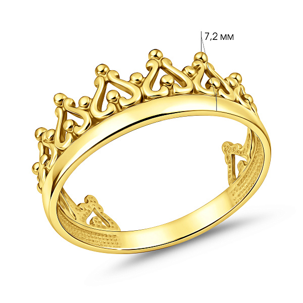 Золотое кольцо Корона (арт. 140739ж) – изображение 4