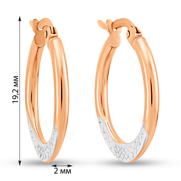 Золотые серьги-кольца без камней (арт. 106131) – изображение 2