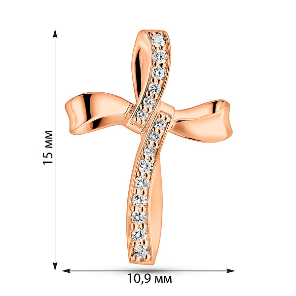 Золотий хрестик з діамантами (арт. П011468005) – зображення 2