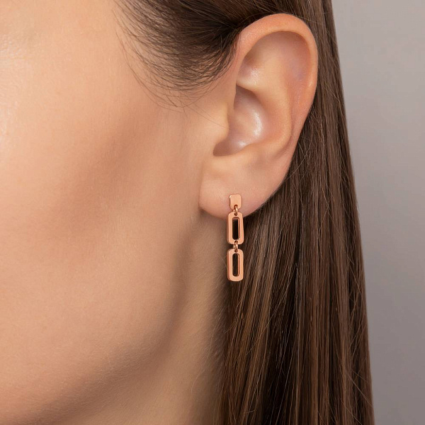 Сережки Ланки з червоного золота (арт. 1091594) – зображення 2