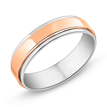 Обручка з білого та червоного золота (арт. 239213бк)