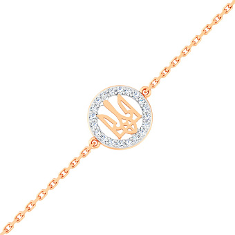 Золотой браслет Герб Украины-Трезубец (арт. 341272)