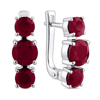 Серьги из серебра с рубинами (арт. 7502/2147053Р)