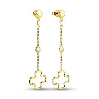 Серьги из желтого золота с фианитами (арт. 1091288ж)