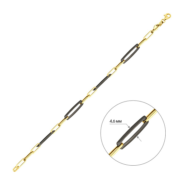 Золотой браслет Francelli с черным родированием (арт. 326444жч) – изображение 4