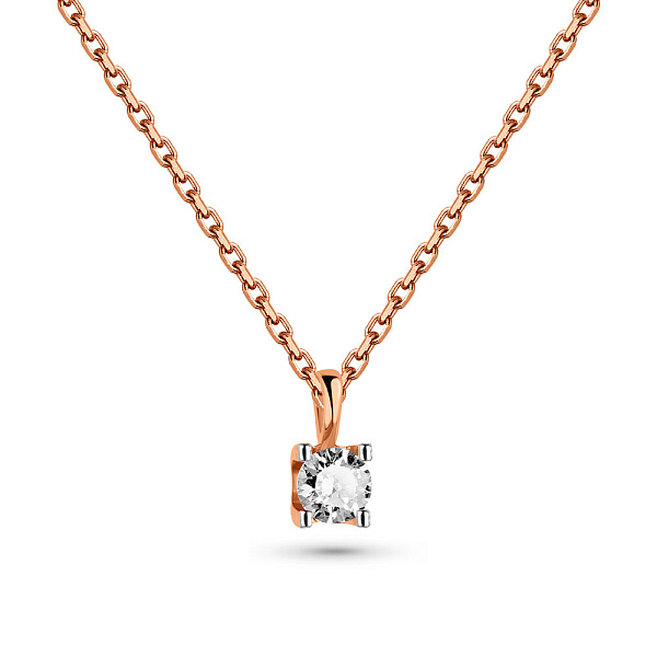 Кольє з червоного золота з діамантом (арт. 7108067201) – зображення 1