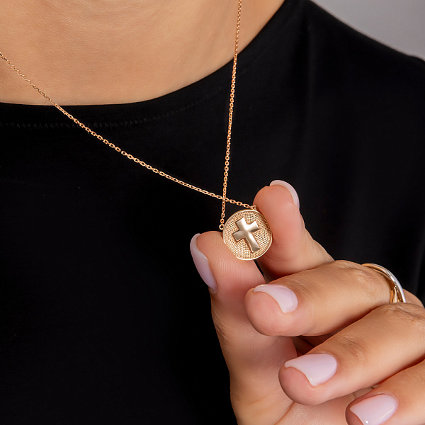 Колье из красного золота с фианитами (арт. 360153) – изображение 4