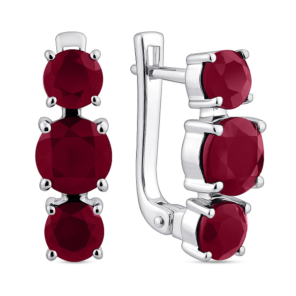 Серьги из серебра с рубинами (арт. 7502/2147053Р) – изображение 1