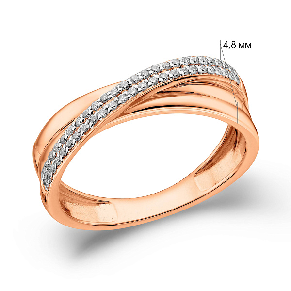 Кольцо с бриллиантами из красного золота (арт. К011085010к) – изображение 4