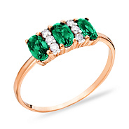 Золота каблучка з кварцом та фіанітами (арт. 140580Пз)