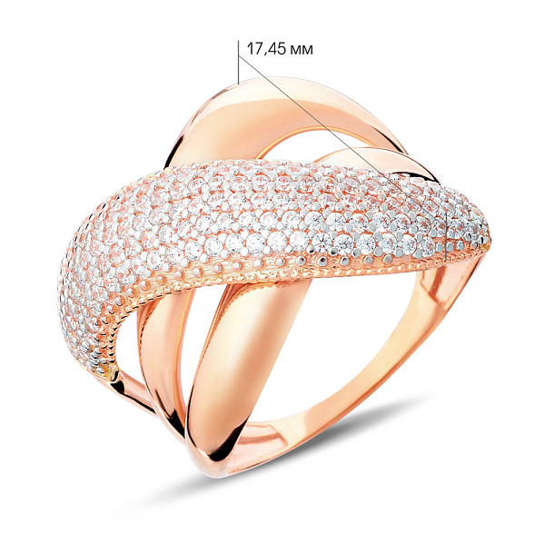 Золотое кольцо с фианитами (арт. 140507) – изображение 4