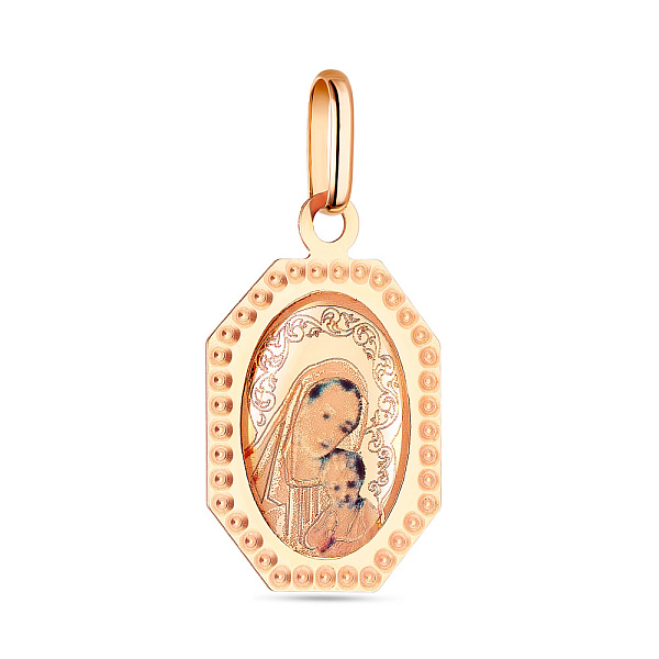 Ладанка Матерь Божия из красного золота (арт. 421677) – изображение 1
