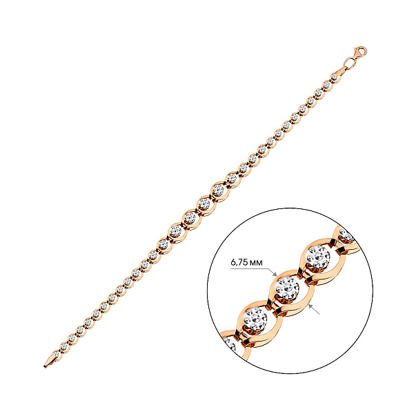 Браслет из красного золота с родированием (арт. 324110р) – изображение 2