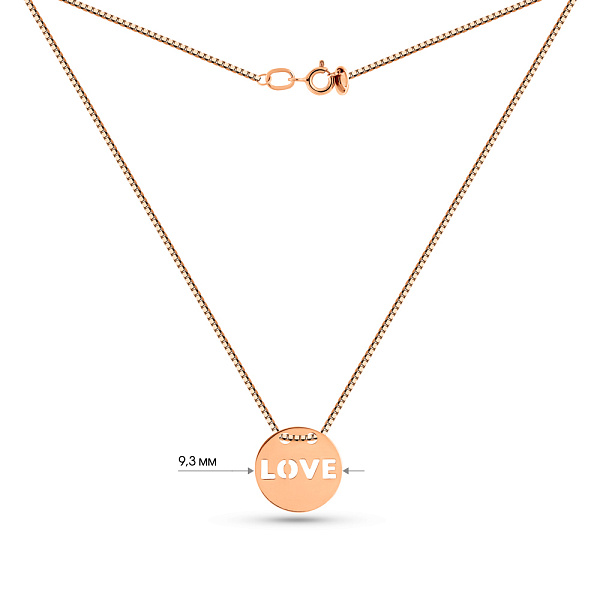 Колье Love из красного золота (арт. 360204/2) – изображение 4