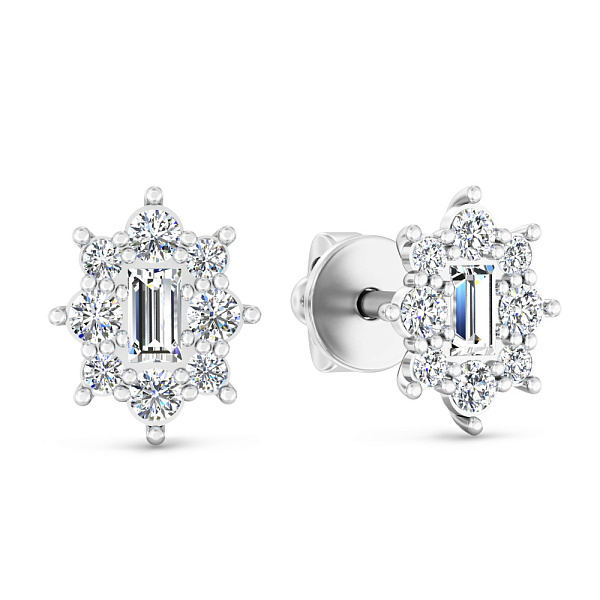 Пусеты из белого золота с бриллиантами (арт. Т011457050б) – изображение 1