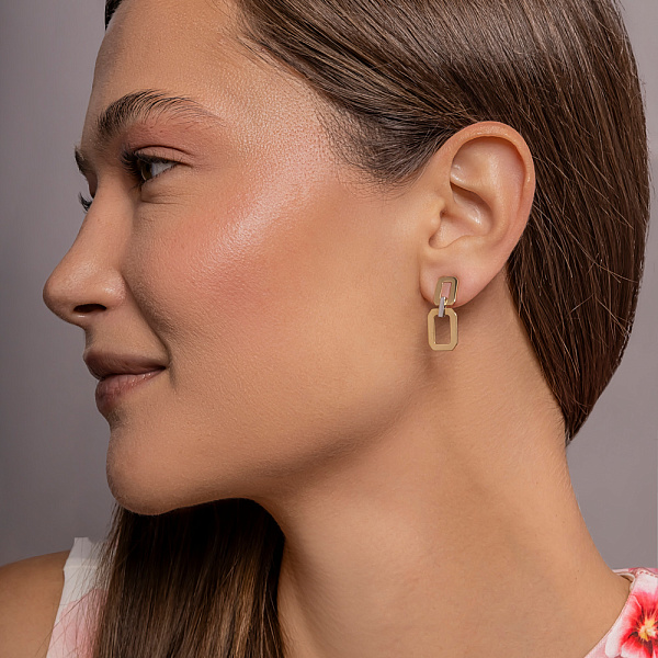 Серьги-пусеты из желтого золота (арт. 111120ж) – изображение 4