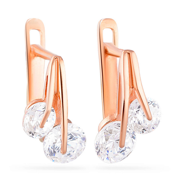 Детские золотые серьги с фианитами (арт. 102798) – изображение 1