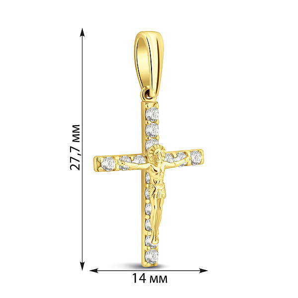 Золотой нательный крестик с распятием (арт. 501388ж) – изображение 4