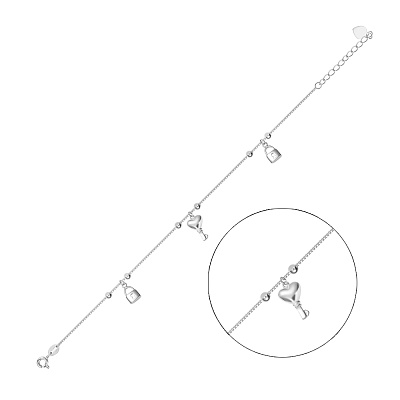 Срібний браслет «Ключик» (арт. 7509/2340)