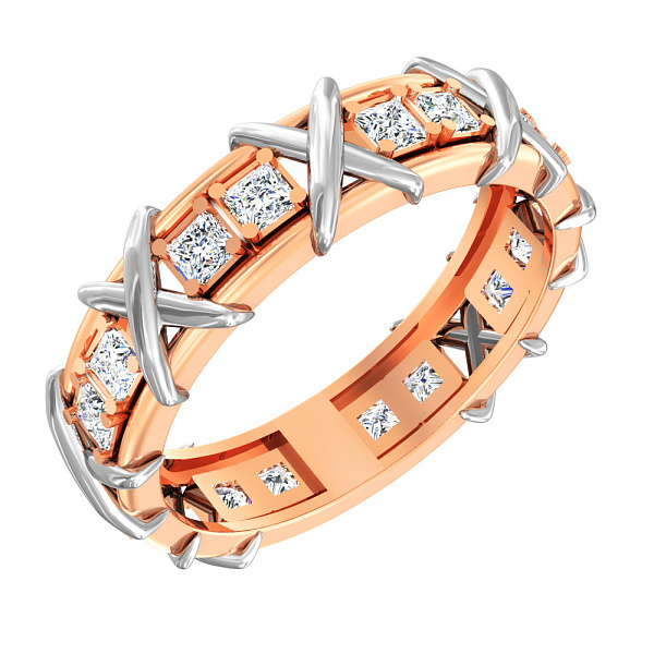 Золота каблучка з фіанітами (арт. 140448кб) – зображення 1