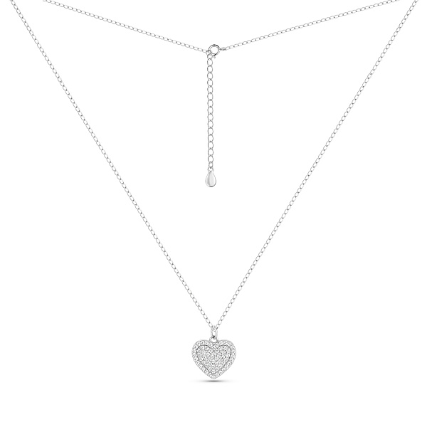 Серебряное колье Сердце с фианитами (арт. 7507/2491) – изображение 2