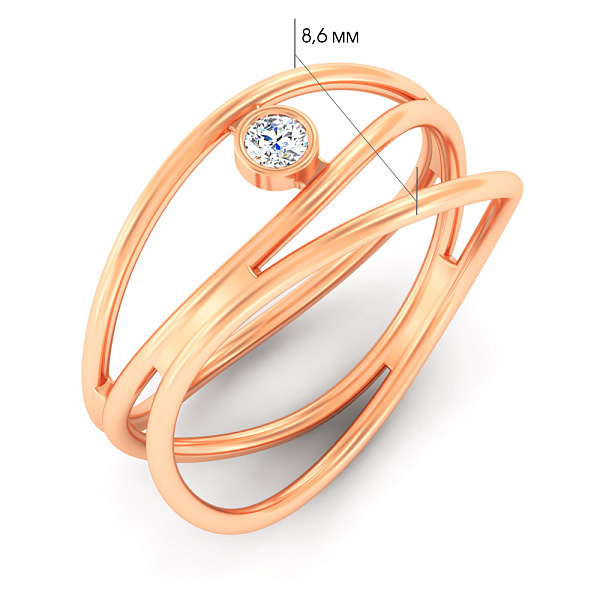 Золотое кольцо с бриллиантом (арт. К011397005) – изображение 2