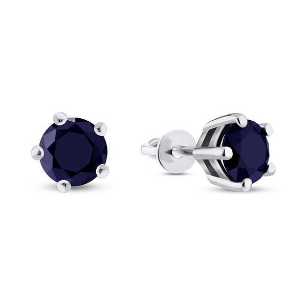 Срібні пусети з сапфірами (арт. 7018/2095/9С) – зображення 1