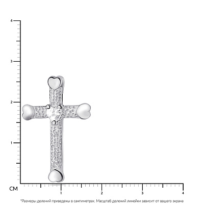 Хрестик зі срібла з фіанітами (арт. 05031687)