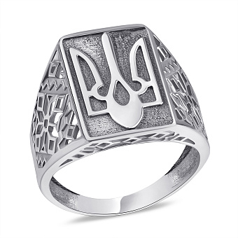 Печатка из серебра Герб Украины-Трезубец с чернением (арт. 7906/0174.10)