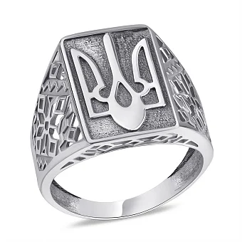 Печатка зі срібла Герб України-Тризуб з чорнінням (арт. 7906/0174.10)