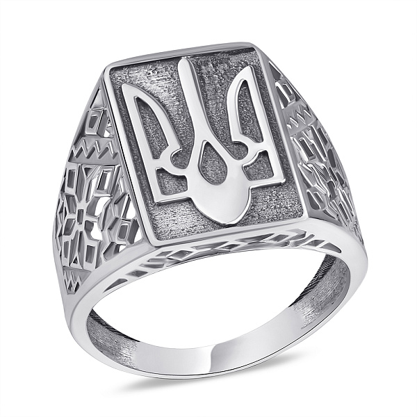 Печатка из серебра Герб Украины-Трезубец с чернением (арт. 7906/0174.10) – изображение 1