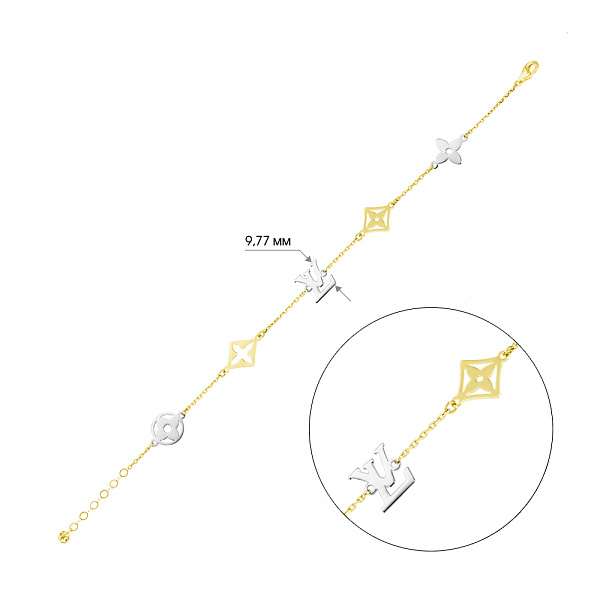 Золотой браслет с фианитом (арт. 324168жб) – изображение 3