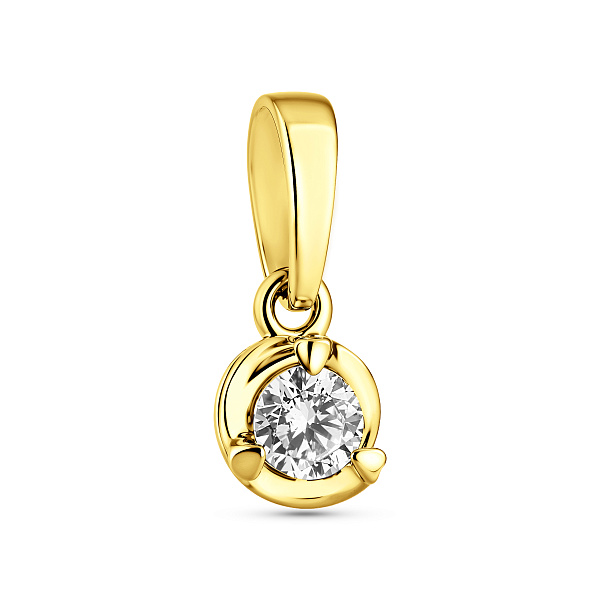Подвес из желтого золота с фианитом (арт. 440517ж) – изображение 1