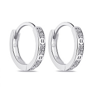 Фото Серьги-кольца из серебра с фианитами (арт. 7502/9177/10)