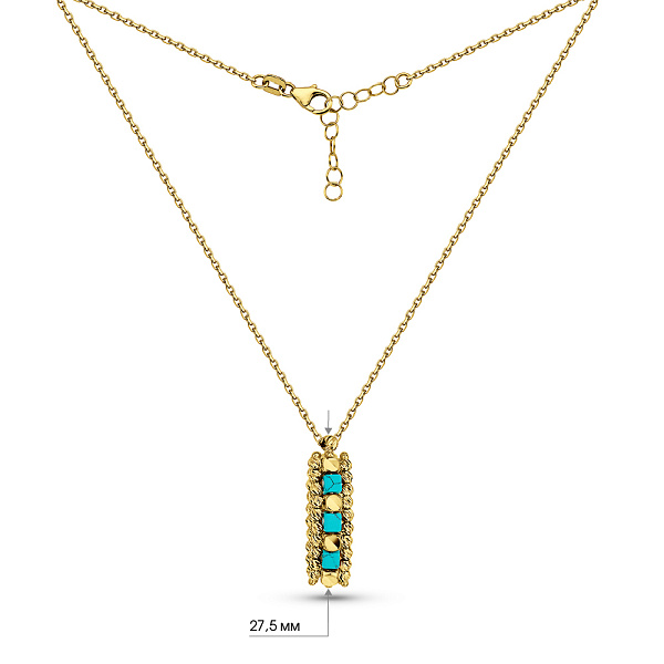 Золотое колье с бирюзой Francelli (арт. 352943жБ) – изображение 5
